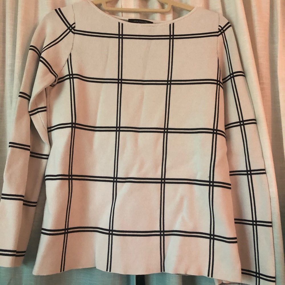 Ann Taylor Window Pane Plaid Sweater